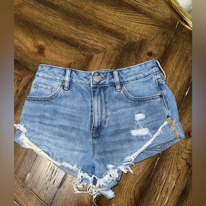 PacSun Blue Jean Shorts Distressed High-Waisted Size 25